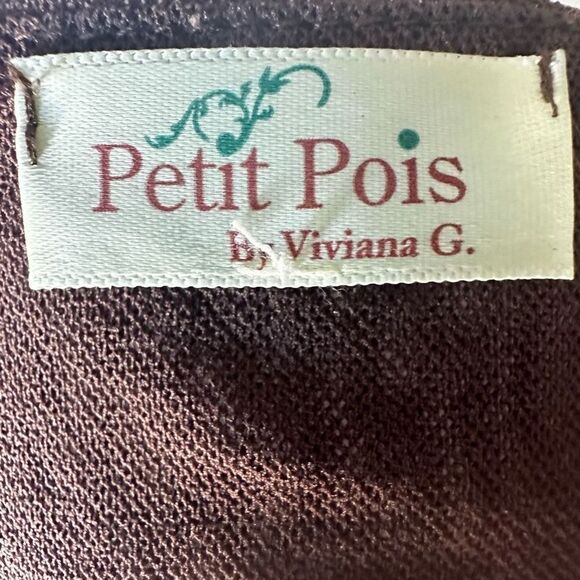 Y2K Brown Mesh Overlay V~Neck Top - Picture 6 of 6